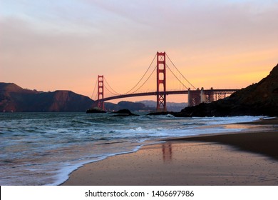 Golden Gate Bridge At Sunrise From Baker Beach