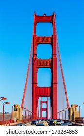 Golden Gate Bridge Traffic In San Francisco California USA