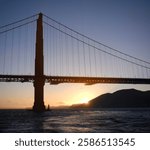 Golden Gate Gridge San Francisco California USA. Road Trip West Coast. Sunset.