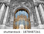The golden gate of Petit Palais in Paris, France