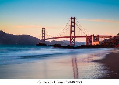 Golden Gate At Sunset