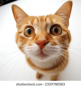 Golden Gazes: A Close-Up of a Yellow Mixed-Color Cat