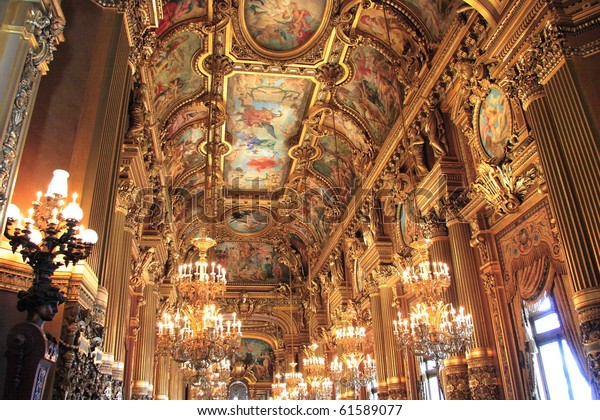 Golden Hall Ceiling Opera Garnier Paris Stock Photo Edit