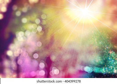 Golden Heaven Light Hope Concept Abstract Blurred Background From Nature