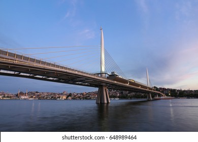 Golden Horn Metro Bridge in Istanbul City, Turkey