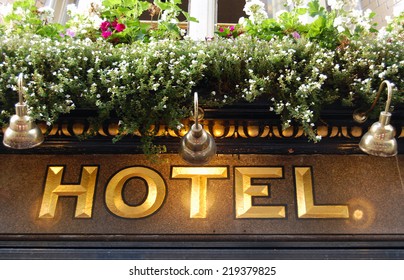 Golden Hotel Sign - Close Up 