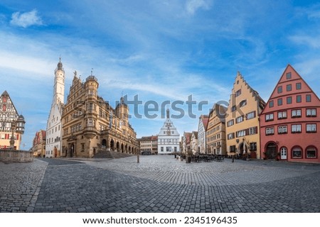 Golden Hour Magic - Captivating Views of the Beautiful Sunrise at Rothenburg ob der Tauber's Market Square, Germany