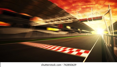 Golden Hour Motion Blur Race Track