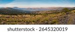 Golden Hour Panorama of Davis Mountains, Canyons and Vallleys - Fort Davis West Texas 