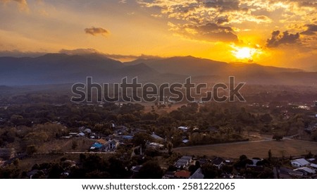 Similar – Image, Stock Photo Golden sunlight bathing the unique karst formations at Torcal de Antequera during sunset