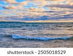 Golden Hour Waves at Lake Michigan, Eye-Level Perspective