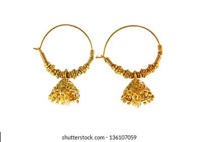 Golden indian traditional  indian earrings