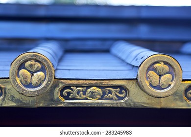 Golden Japanese Roof Sigils Of Shogun Dynasty.