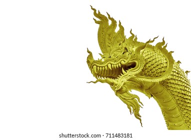 Golden King of Nagas on white background