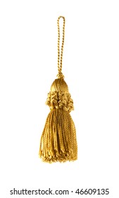 golden knot top tassel isolated on white background