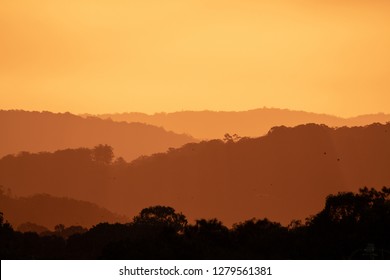 Golden Landscape Over The Sunshine Coast Hinterland