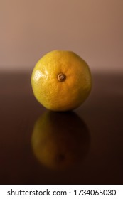 Golden Lemon Shortly Before Cutting It To Make Limoncello. Photo Taken In Lima, Peru.