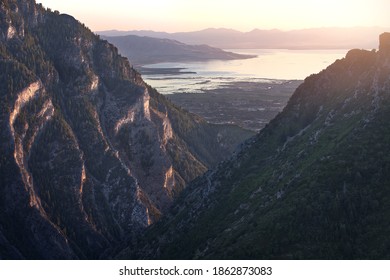 Golden light draping over Utah lake, USA - Shutterstock ID 1862873083