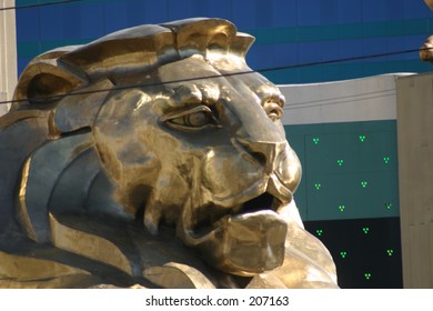 The Golden Lion In Front Of The MGM Grand Hotel, Las Vegas