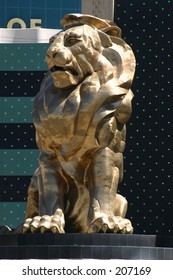 The Golden Lion In Front Of The MGM Grand Hotel, Las Vegas