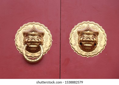 Bilder Stockfoton Och Vektorer Med Lion Head Door Knockers