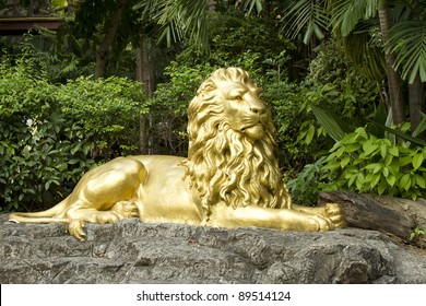 Golden Lion Statue