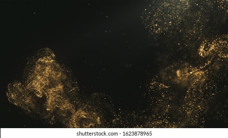 Golden Magical Dust Particles Background