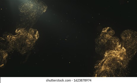 Golden Magical Dust Particles Background