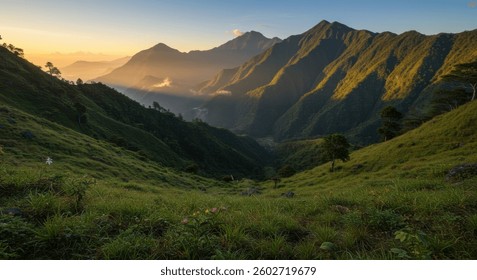 Golden Mist Over the Untouched Peaks of Mt Binaiya