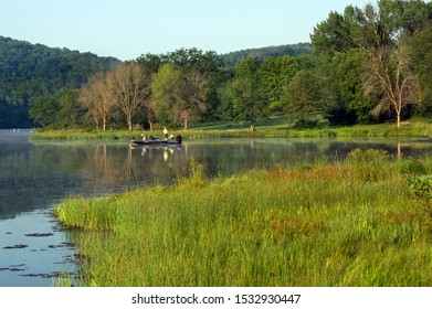 Golden Morning On Lake At Lackawanna State Park In Pennsylvania