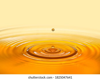 Golden Oil Drop With Ripples Vegetable, Organic, Olive, Sunflower Oil, Pure, Wellness, And Beauty Products