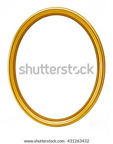 golden oval frame isolated