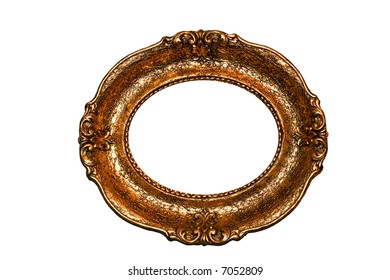 Golden oval frame with luxury engrave work - Powered by Shutterstock