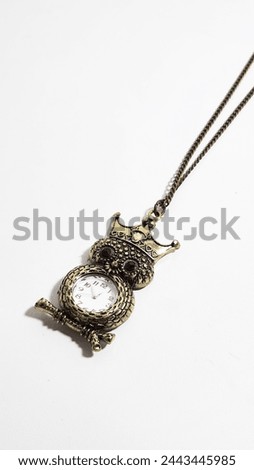 Golden Owl Pocket Watch Necklace View From Top