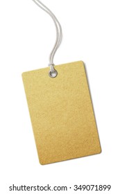 Golden Paper Price Or Gift Tag Isolated 