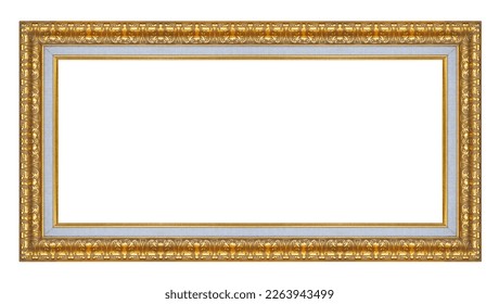 golden photo frame isolated on white background - Shutterstock ID 2263943499
