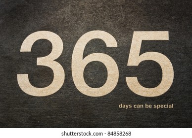 The golden phrase "365 days can be special" done in cover on a dark paper background.