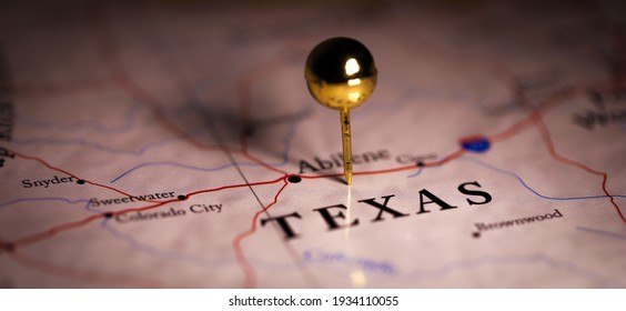 Golden Pin On Texas Map Stock Photo 1934110055 | Shutterstock