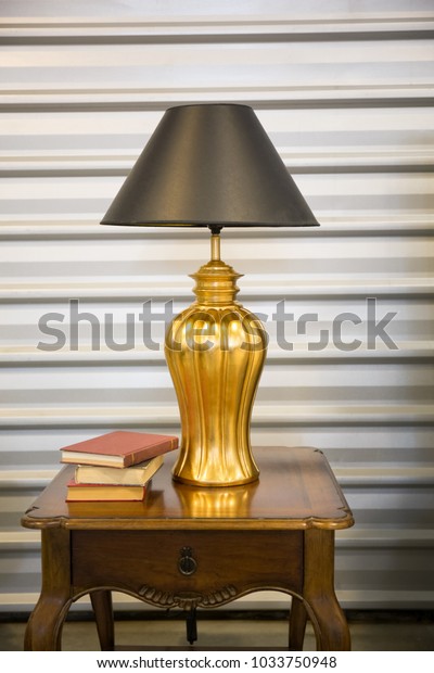 Golden Retro Style Desk Lamp Black Stock Photo Edit Now 1033750948