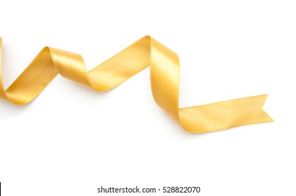 Golden Ribbon Border Isolated On White Background