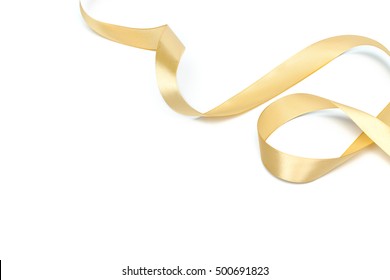 Golden Ribbon Collection Isolated On White