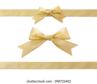 Golden Ribbon Isolated On White