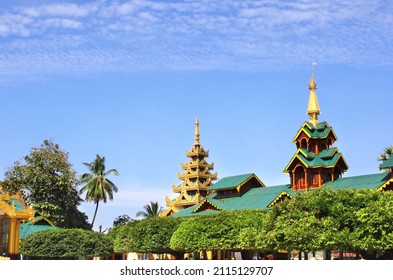 Golden roof of Kambawzathardi Golden Palace complex (Palace of Bayinnaung) in Bago (Pegu), Myanmar