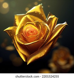 Golden Rose Flower, Golden Rose by AI - Powered by Shutterstock