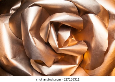 Golden Rose With Paper Petals, Origami Rose, Gold Rose Petals Large Paper