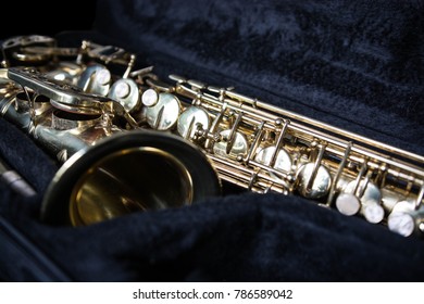 Golden Sax In Its Case