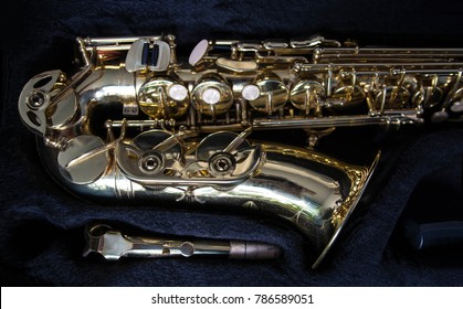 Golden Sax In Its Case