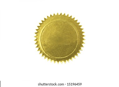 golden seal isolated against white background