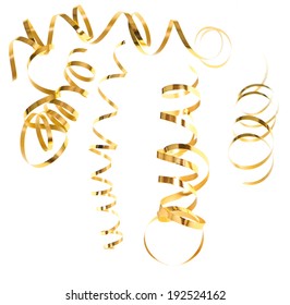 Golden Serpentine Streamer. Party Decoration