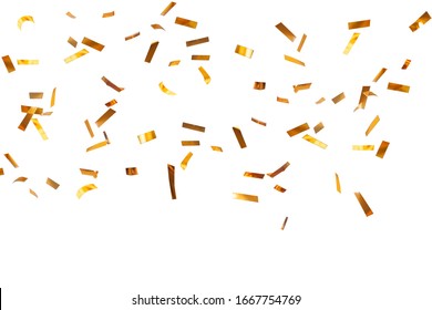 Golden shiny confetti. isolated. golden confetti on a white background             
